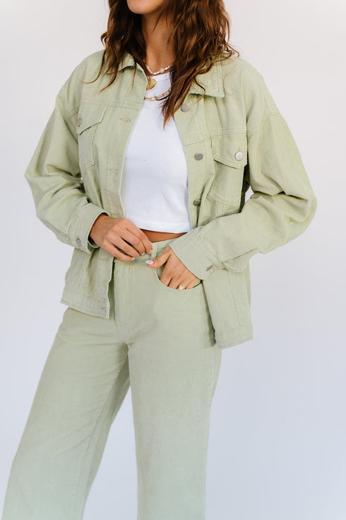 Sweet Emotion Corduroy Jacket// Sage